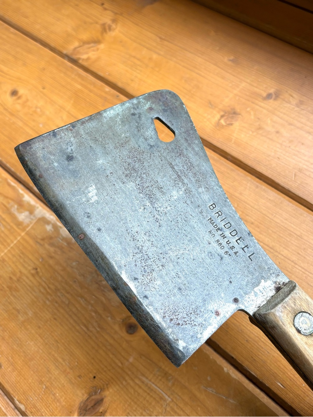 Antique Briddell Carbon Steel Cleaver - Picture 2 of 12